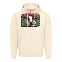 Sandshell holstein cow with glitter and leopard background Zipper Hoodie - BarkalooDesign