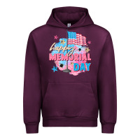 Mauve Wine Happy Memorial Day Urban Hoodie - FaDigitalArtStudio