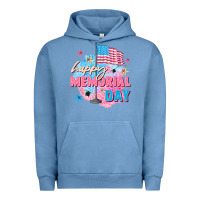 Pigment Pebble Blue Happy Memorial Day Urban Hoodie - FaDigitalArtStudio
