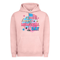 Pigment Salmon Happy Memorial Day Urban Hoodie - FaDigitalArtStudio
