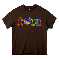Chocolate Brown lgbtq heart and hope Heavy Core Tee - HRA Design Shop