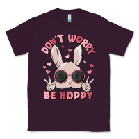 Plum don't worry be hoppy Classic Tee - MaliasSmallBusiness