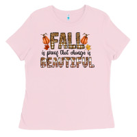 Bubblegum Pink Fall Ladies Tee - CowhideDigitalArt