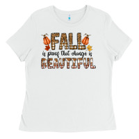 White Fall Ladies Tee - CowhideDigitalArt