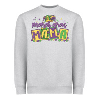Heather Grey mardi gras mama Heavyweight Sweatshirt - MaliasSmallBusiness