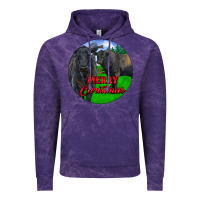 Cloud Purple Black Angus Cattle and Bull Merry Christmas Vintage Hoodie - RanaPortraitStore