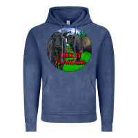 Vintage Denim Black Angus Cattle and Bull Merry Christmas Vintage Hoodie - RanaPortraitStore