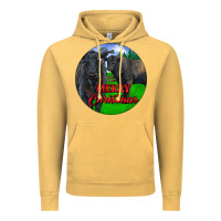 Vintage Mustard Black Angus Cattle and Bull Merry Christmas Vintage Hoodie - RanaPortraitStore