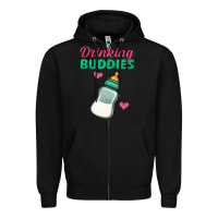 Black drinking buddies baby bottle Zipper Hoodie - Jasminsmagicworld