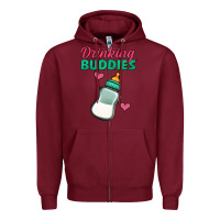 Burgundy drinking buddies baby bottle Zipper Hoodie - Jasminsmagicworld