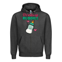 Charcoal Heather drinking buddies baby bottle Zipper Hoodie - Jasminsmagicworld