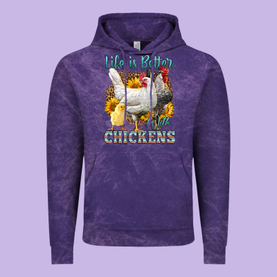Western Life Is Better With Chickens Vintage Hoodie Designed By Lillyallendesigns