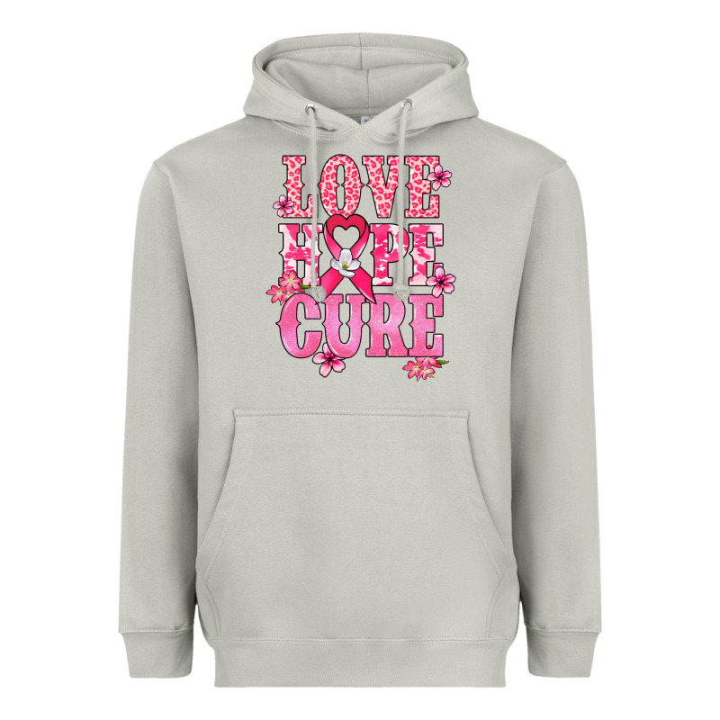 Love Hope Cure Cancer Awareness Heavyweight Hoodie by HowdyJamesFarm | Teevron