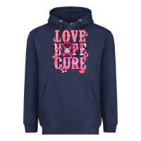 Navy Love Hope Cure Cancer Awareness Heavyweight Hoodie - HowdyJamesFarm