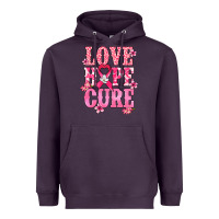 Plum Love Hope Cure Cancer Awareness Heavyweight Hoodie - HowdyJamesFarm