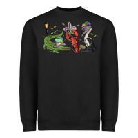 Black mardi gras alligator crawfish pelican Heavyweight Sweatshirt - MaliasSmallBusiness
