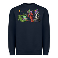 Navy mardi gras alligator crawfish pelican Heavyweight Sweatshirt - MaliasSmallBusiness