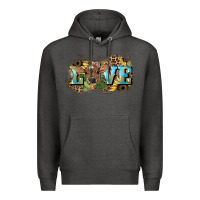 Charcoal Heather Love baby Cow Premium Hoodie - HowdyJamesFarm