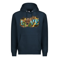 Navy Love baby Cow Premium Hoodie - HowdyJamesFarm