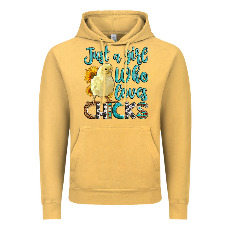 Western Just A Girl Who Loves Chicks Vintage Hoodie by LillyAllenDesigns | Teevron