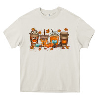 Cream Fall Coffee Drink Heavy Core Tee - RacoonDesign