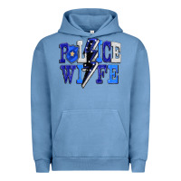 Pigment Pebble Blue Police wife Urban Hoodie - FaDigitalArtStudio