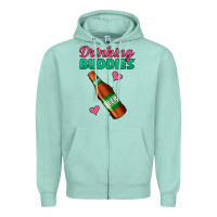 Seafoam drinking buddies beer bottle Zipper Hoodie - Jasminsmagicworld
