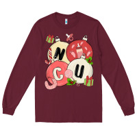 Burgundy nicu nurse christmas Long Sleeve Tee - MaliasSmallBusiness