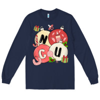 Navy nicu nurse christmas Long Sleeve Tee - MaliasSmallBusiness