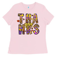 Bubblegum Pink give thanks Ladies Tee - CowhideDigitalArt