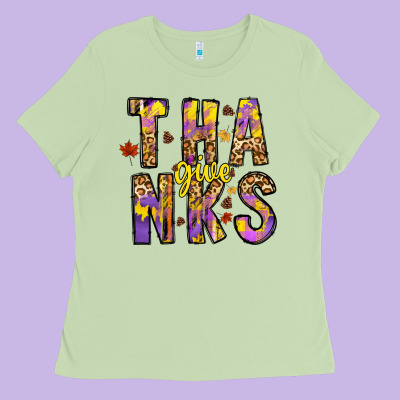 Give Thanks Ladies Tee Designed By Cowhidedigitalart