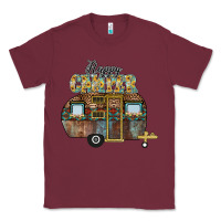 Burgundy Happy Camper Classic Tee - CowhideDigitalArt