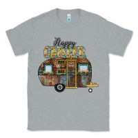Heather Grey Happy Camper Classic Tee - CowhideDigitalArt