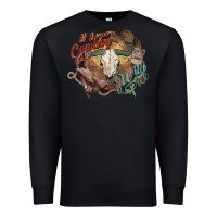 Black Cowboy wild and free western Premium Sweatshirt - HowdyJamesFarm