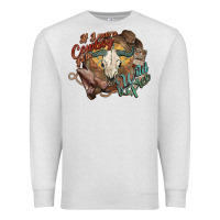 Oatmeal Heather Cowboy wild and free western Premium Sweatshirt - HowdyJamesFarm