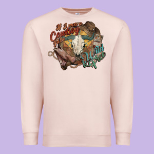 Cowboy Wild And Free Western Premium Sweatshirt Designed By Howdyjamesfarm