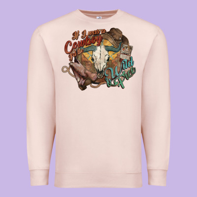 Cowboy Wild And Free Western Premium Sweatshirt Designed By Howdyjamesfarm