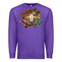 Purple Cowboy wild and free western Premium Sweatshirt - HowdyJamesFarm