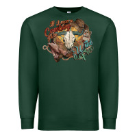 Sports Green Cowboy wild and free western Premium Sweatshirt - HowdyJamesFarm
