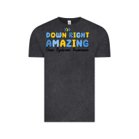 Vintage Black down right amazing down syndrome awareness Vintage Tee - MaliasSmallBusiness
