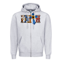 Heather Grey faith  th of july cross Zipper Hoodie - Jasminsmagicworld