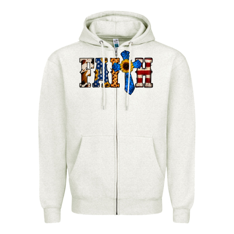 Faith  Th Of July Cross Zipper Hoodie by Jasminsmagicworld | Teevron