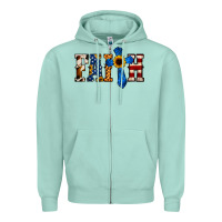 Seafoam faith  th of july cross Zipper Hoodie - Jasminsmagicworld