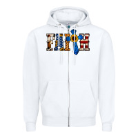 White faith  th of july cross Zipper Hoodie - Jasminsmagicworld
