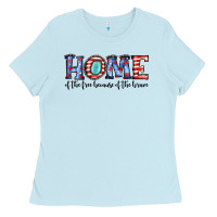Baby Blue home of the because of the brave Ladies Tee - JahusDesignShop