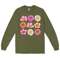 Army Green flowers Long Sleeve Tee - MaliasSmallBusiness