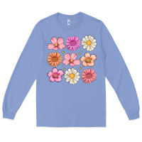 Colony Blue flowers Long Sleeve Tee - MaliasSmallBusiness