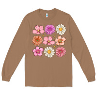 Toasted Coconut flowers Long Sleeve Tee - MaliasSmallBusiness