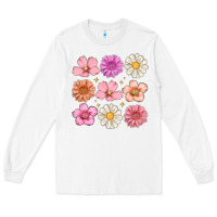 White flowers Long Sleeve Tee - MaliasSmallBusiness