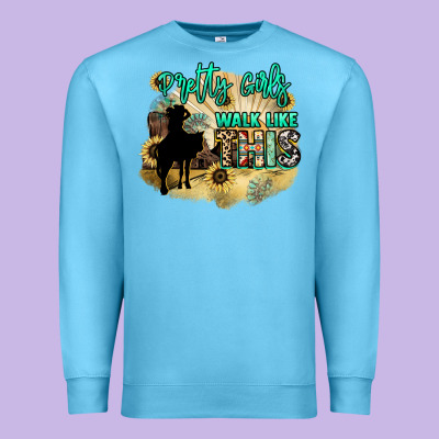 Pretty Girls Walk Like This Premium Sweatshirt Designed By Howdyjamesfarm